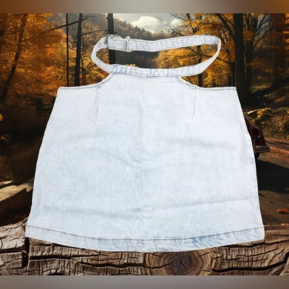We wore what denim cut out mini skirt Light Denim Skirt Indigo Confort ($69) M